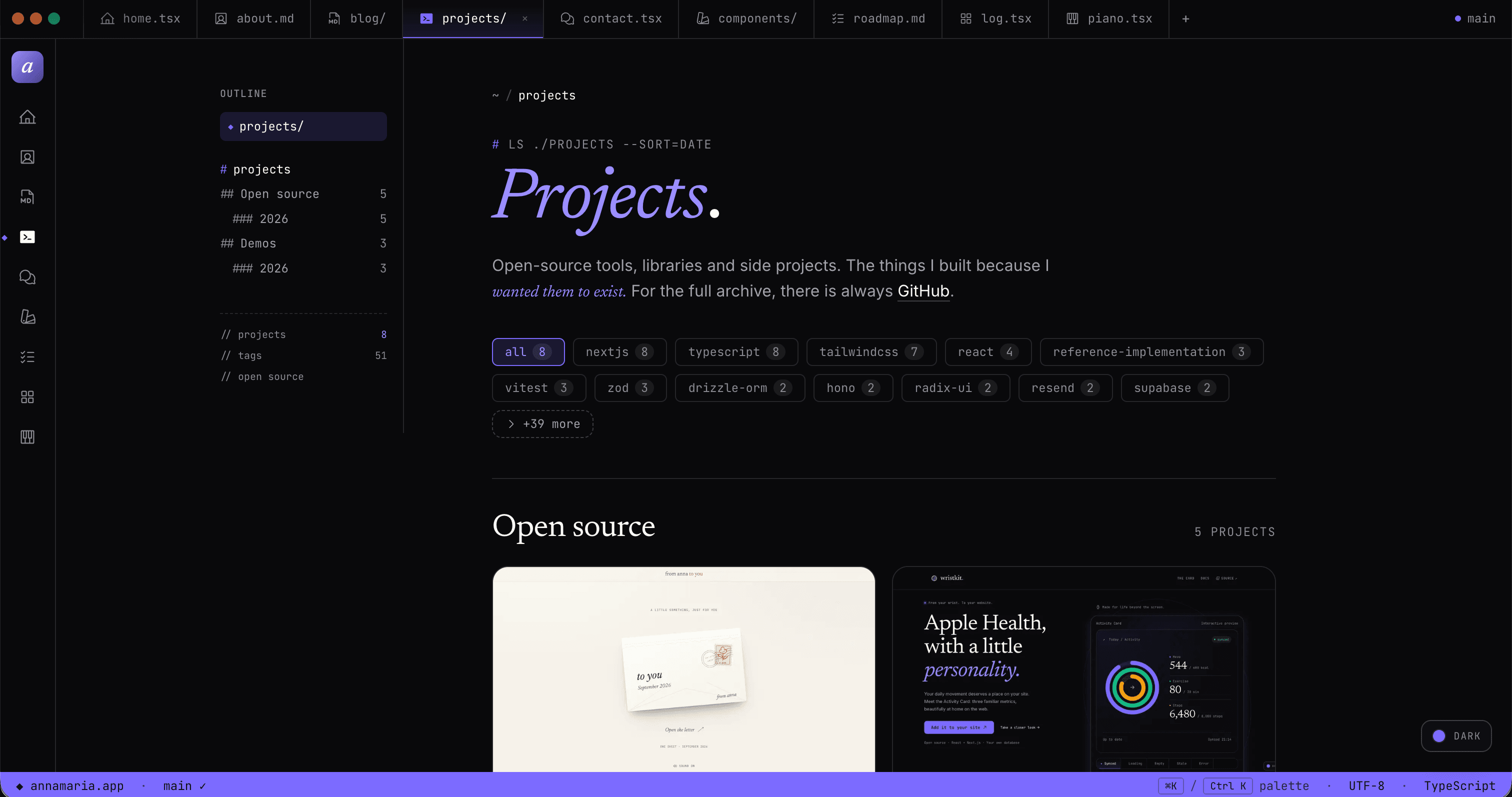 V2 projects page